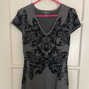 Black and grey sweater dress